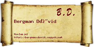 Bergman Dávid névjegykártya